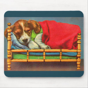 niedlicher schläfriger Welpe Mousepad
