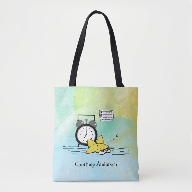 Niedlicher Schlafstern Personalisierte Tasche (Vorderseite)