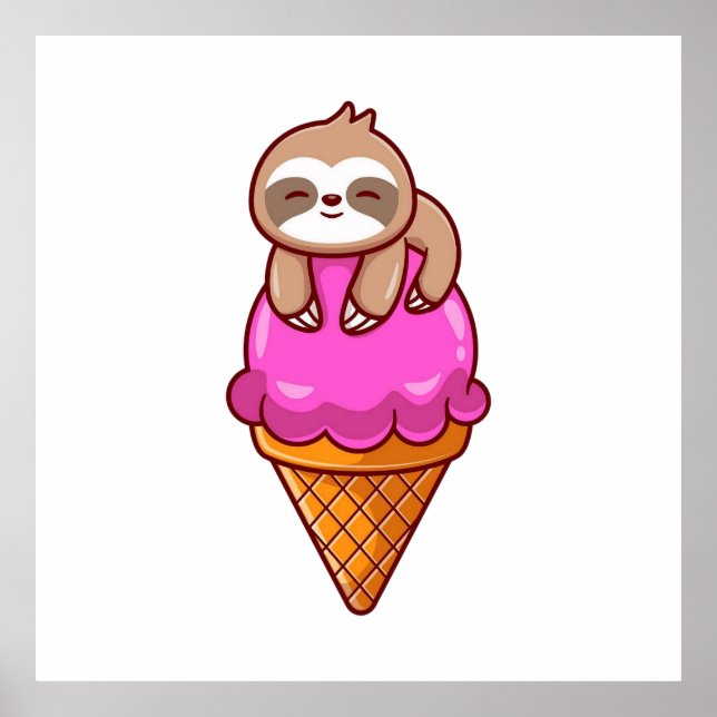 Niedlicher Schlamm auf Eiscreme Poster (Vorne)