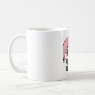 Niedlicher, schlampiger Panda mit Kaffee und Nacht Kaffeetasse