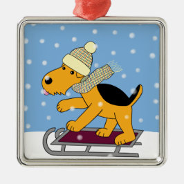 Niedlicher Schlitten-erstklassige quadratische Ornament Aus Metall