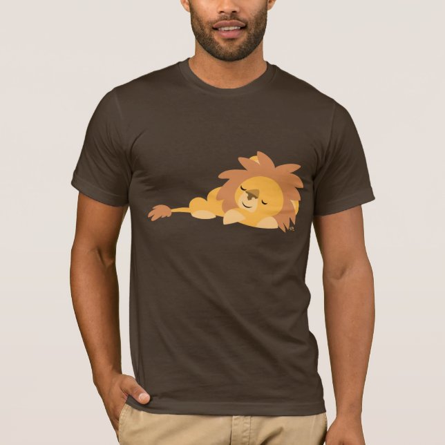 Niedlicher schlummernder Cartoon Löwe T - Shirt (Vorderseite)