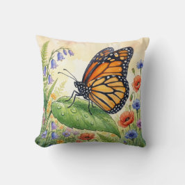 Niedlicher Schmetterling auf einem Blatt Winzige I Kissen