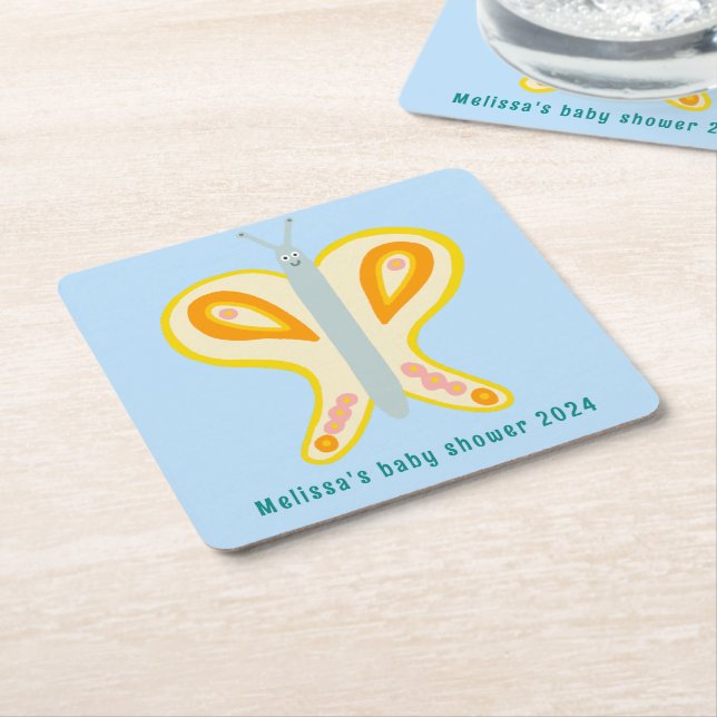 Niedlicher Schmetterling CUSTOM Kinderdusche Rechteckiger Pappuntersetzer (angewinkelt)