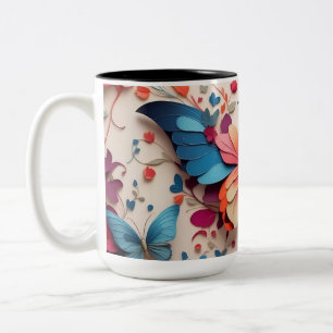 Niedlicher Schmetterling Zweifarbige Tasse