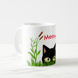 Niedlicher Schmetterlingsgarten mit Black Cat-Tass Tasse