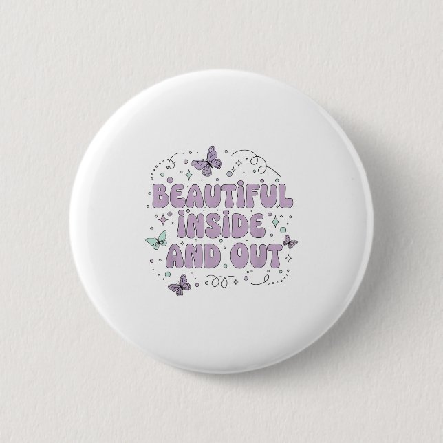 Niedlicher Schmetterlingslavender S Button (Vorderseite)