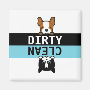 Niedlicher schmutziger/sauberer magnet