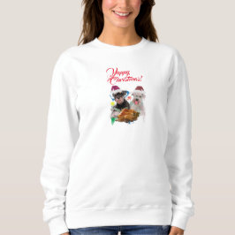 Niedlicher Schnauzer Dog Yappy Weihnachten Sweatshirt