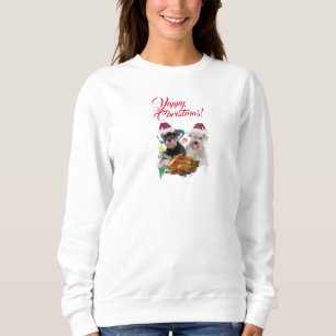 Niedlicher Schnauzer Dog Yappy Weihnachten Sweatshirt