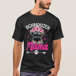 Niedlicher Schnauzer Mama Hund Mama Mommy Mother D T-Shirt