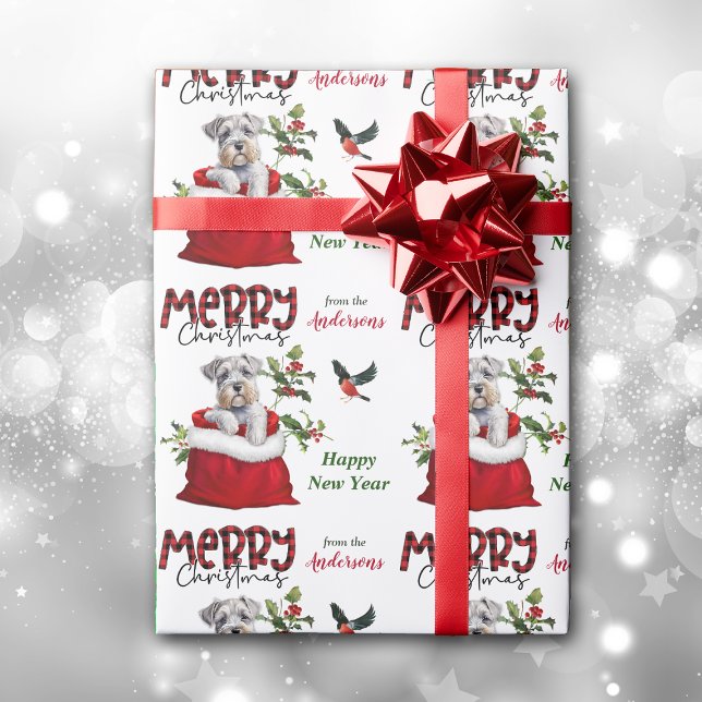 Niedlicher Schnauzer Terrier Dog in der Weihnachts Geschenkpapier (Von Creator hochgeladen)