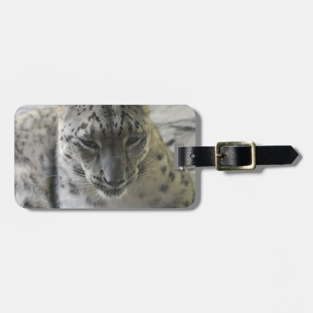 Niedlicher Schnee-Leopard Gepäckanhänger (Vorderseite horizontal)