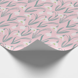 Niedlicher Schneeflocken rosa Geschenkpapier