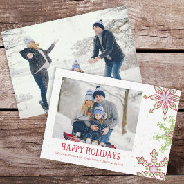 Niedlicher Schneeflocken Whimsikfarben 2 Foto Feiertagskarte