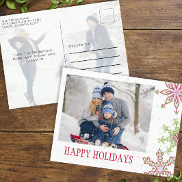 Niedlicher Schneeflocken Whimsikfarben 2 Foto Feiertagspostkarte