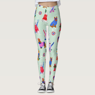 Niedlicher Schneehund Druckanstrich für Frauen Leggings