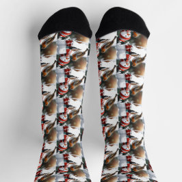 Niedlicher Schneemann fütterte ein robustes Weihna Socken