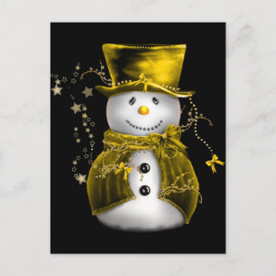 Niedlicher Schneemann in Gold Velvet Weihnachten