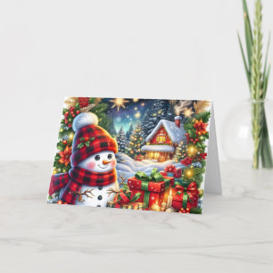 Niedlicher Schneemann in Karierten Weihnachten