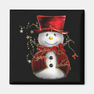 Niedlicher Schneemann in Red Velvet Weihnachten Magnet