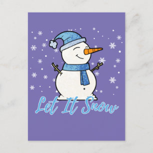 Niedlicher Schneemann lassen es Schnee Weihnachtsf Postkarte