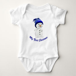 Niedlicher Schneemann mit Blue Hat Baby Strampler