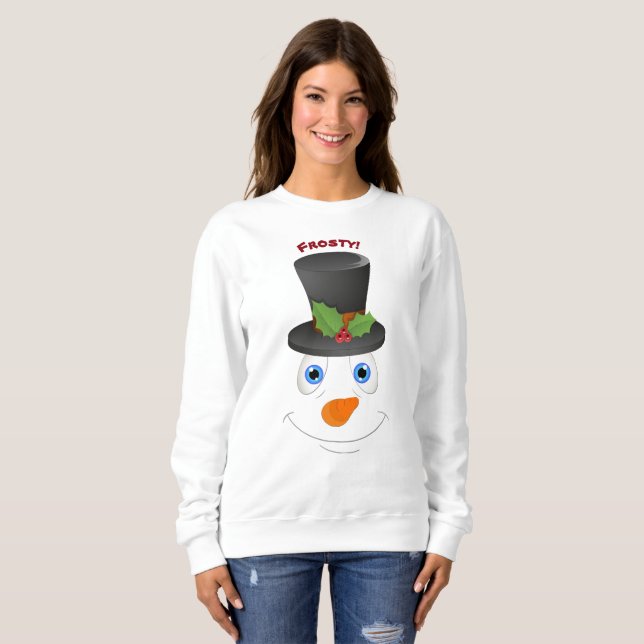 Niedlicher Schneemann mit einer benutzerdefinierte Sweatshirt (Vorne ganz)