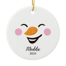 Niedlicher Schneemann mit personalisiertem Namen, 