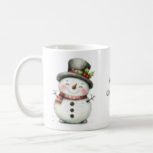 Niedlicher Schneemann mit Top-Hut Kaffeetasse (Links)