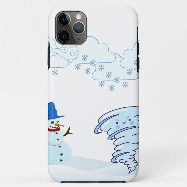 Niedlicher Schneemann und Wind Case-Mate iPhone Hülle (Rückseite)