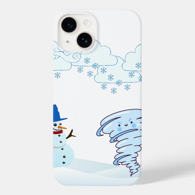 Niedlicher Schneemann und Wind Case-Mate iPhone Hülle (Rückseite)