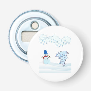 Niedlicher Schneemann und Wind Flaschenöffner