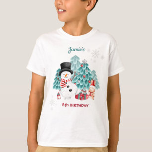 Niedlicher Schneemann Weihnachten Geburtstag Kinde T-Shirt