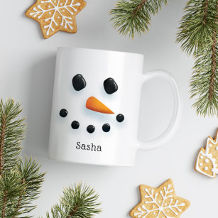 Niedlicher Schneemann Weihnachten Personalisierter Kaffeetasse