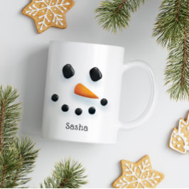 Niedlicher Schneemann Weihnachten Personalisierter Kaffeetasse
