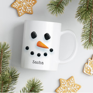 Niedlicher Schneemann Weihnachten Personalisierter Kaffeetasse