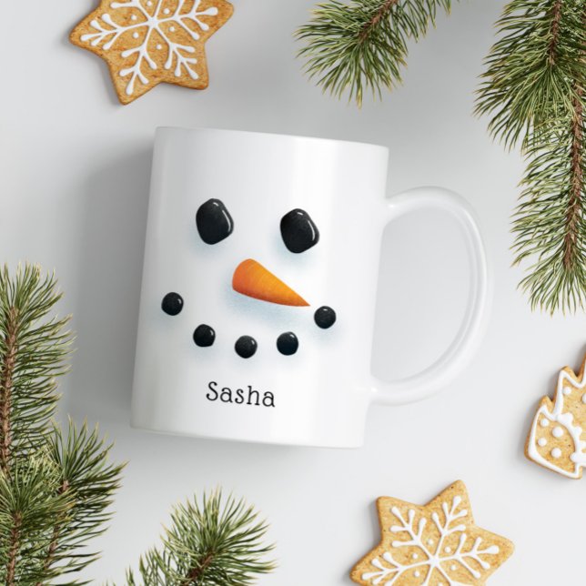 Niedlicher Schneemann Weihnachten Personalisierter Kaffeetasse (Von Creator hochgeladen)