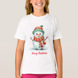 Niedlicher Schneemann Weihnachten T-Shirt