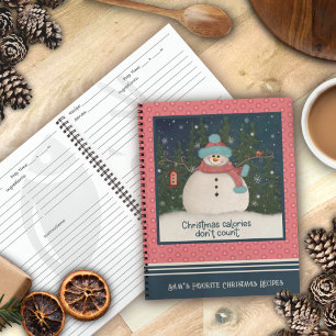 Niedlicher Schneemann Weihnachtskalorien Zitat Ros Notizbuch