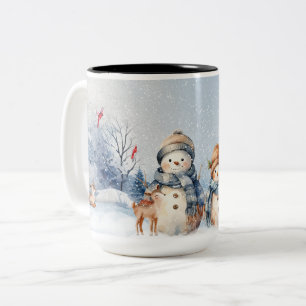Niedlicher Schneemann Zweifarbige Tasse