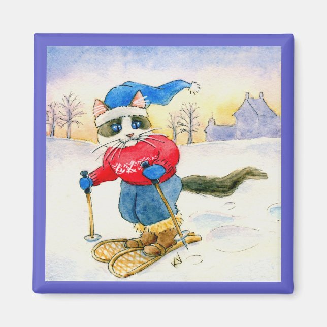 Niedlicher Schneeschuh Magnet (Vorne)