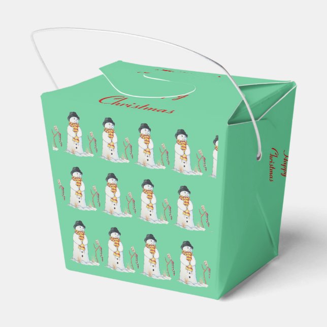 niedlicher Schneeszene zum Weihnachtsfest Geschenkschachtel (Rückseite)