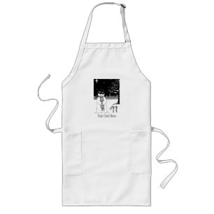 niedlicher Schneeszene zum Weihnachtsfest Lange Schürze