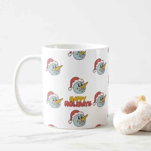Niedlicher Schneeurlaub Weihnachten Kaffeetasse (Mit Donut)