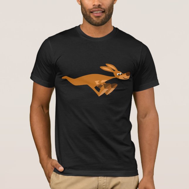 Niedlicher schneller Cartoon Kangaroo T - Shirt (Vorderseite)