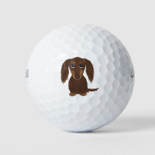 Niedlicher Schokolade Braune Dackel Hund Golfball