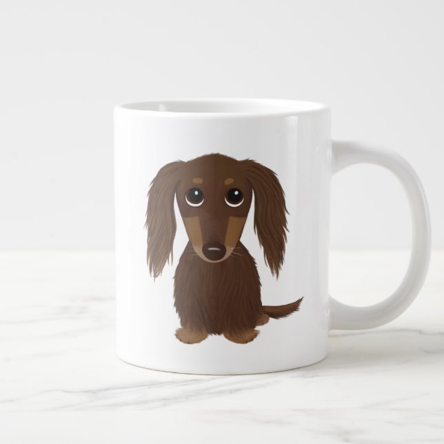 Niedlicher Schokolade Braune Dackel Hund Jumbo-Tasse (Rechts)