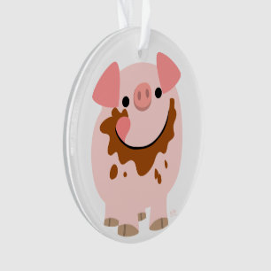 Niedlicher Schokolade Cartoon Pig Acrylschmuck Ornament