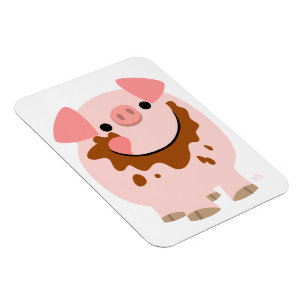 Niedlicher Schokolade Cartoon Schwein Flexible Mag Magnet